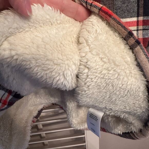 Lucky Brand XL Sherpa Lined Navy Plaid Shacket Shirt Jacket Flannel NWT - Picture 7 of 8